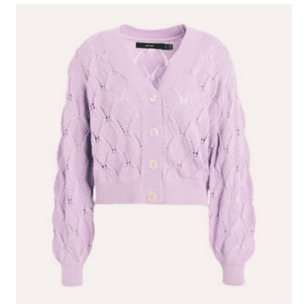 Pink Rose Cardigan Begonia Lilac /‎ Purple Pointelle